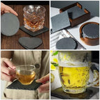 12pcs Natural Stone Coasters, Non-Slip Whiskey and Wine Glass Pads - Image 7