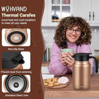 Insulated Coffee Carafe, 51 oz, Keeps Hot for 12H, Copper - Image 3