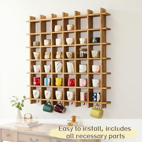 Oversize Coffee Mug Display Rack, 41 x 41 Inch,Holds 48 Cups - Image 6