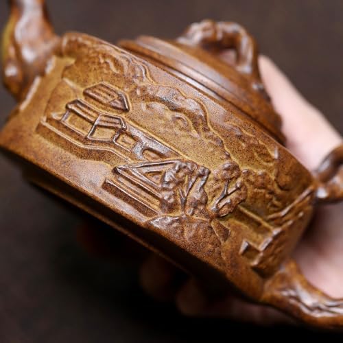 Tea Kettle Creative Stoneware Relief Dezhong Teapot Office Single Pot Tea Maker Ceramic Tea Infuser - Image 3