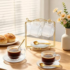 5.4 oz Espresso Cups Set of 6,Clear Glass Small Coffee Cups Set - Image 2