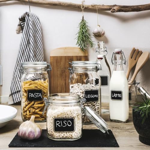 Bormiolio Rocco Clear Jar with Chalkboard, 25.3 Oz (Pack of 5) - Image 4