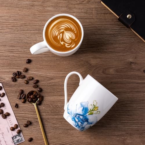 GBhome Floral Coffee Mugs Set of 6, 12 oz Ceramic Coffee Cups Set - Image 3