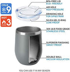 HASLE OUTFITTERS 12oz Wine Tumbler with Lid Stemless Wine Glasses Double Wall Vacuum Travel Mugs stainless steel Coffee Cup for Cold & Hot Drinks Wine Coffee Cocktails Beer 12 Pack Grey - Image 5