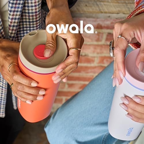 Owala SmoothSip Slider Insulated Stainless Steel Coffee Tumbler, Reusable Iced Coffee Cup, Hot Coffee Travel Mug, BPA Free 20 oz, Vanilla Bean - Image 5