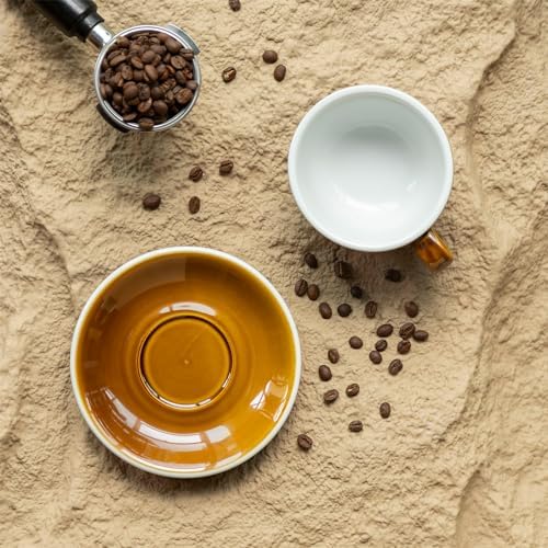 Loveramics Coffee Cup Ceramic, 10 oz Latte Art Cup with Saucer for Cappuccino, Tea, Espresso, Thick - walled stoneware Cappuccino mug Set for Cafe and Barista - Potters Colours (Caramel, 10OZ) - Image 5