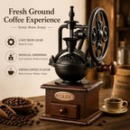 Vintage Manual Coffee Grinder Maker - High Hardness Ceramic Core Coffee Bean Grinder With Solid Wood Base And Drawer Powder Box Classic Coffee Grinders For Home Use - Image 2
