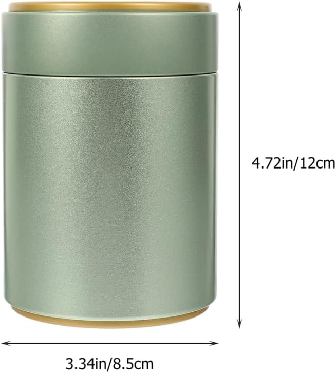 OUNONA Pack of 2 Tea Tin Cans, Tea Storage Space, Tea Containers with Lids, Tea Canisters for Loose Tea, Airtight Tea Leaf Storage, Loose Storage of Tea, Tinplate, Green - Image 6