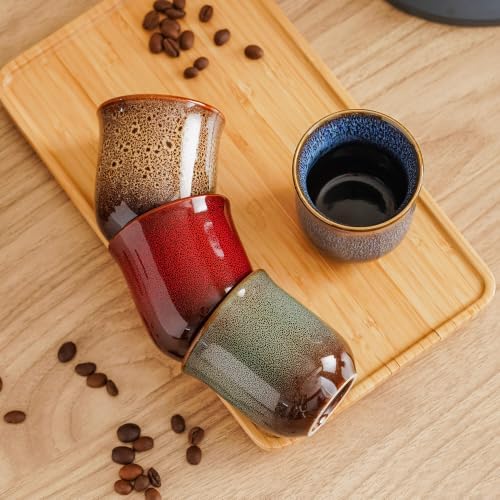 Ceramic Espresso Cups, Espresso Shot Cups, Double Shot Espresso Cups, Expresso Cups Set of 4, 4 oz - Image 3