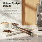 54mm Bottomless Portafilter, 3 Ears with Filter Basket, Black Walnut Handle Fit for Breville Barista Express/Pro/Touch/Bambino Plus/Infuser (BES 870/875/878/880/820/840/450) Espresso Machines - Image 4