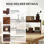 Coffee Mug Holder Countertop 2 Tiers Walnut Station Organizer for Kitchen - Image 3