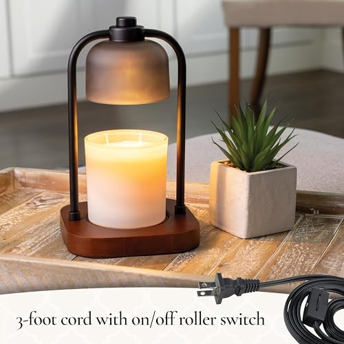 Candle Warmers ETC. Illumination Fragrance Warmer- Light-Up Warmer for Warming Scented Candle Wax Melts and Tarts or to Freshen Room, Wicker Rattan Lantern - Image 6