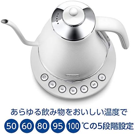 DeLonghi KBOE1230J-W Electric Cafe Kettle with Temperature Setting Function, 1.0 L (1.0 L) White - Image 4