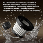 Coffee Grinder Vacuum Cleaner, Handheld Mini Vacuum for Coffee Grounds Cordless Vacuuming Tools Kit Rechargeable for Coffee Shop Home - Image 4