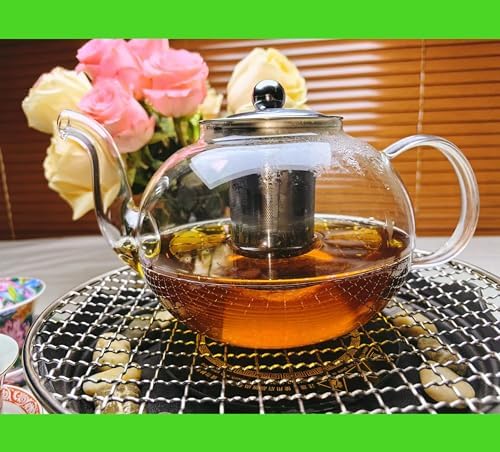 (40 oz/ 1200 ml) Glass Teapot with Removable Stainless Steel Infuser,Borosilicate Glass Teapots,Tea Kettle,Stovetop Safe & Electric Stove Safe,BPA Free,Blooming and Loose Leaf Tea Maker, Clear - Image 4