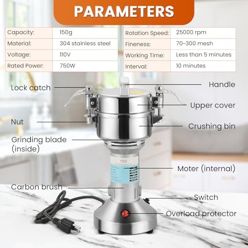 High Speed 150g Electric Grain Mill Grinder - Image 3