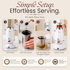 Electric Samovar Tea Maker 4L with Glass Teapot, Stainless Steel Hot Water Urn, Fast Boil 120V 1200W, Auto Shut-Off & Keep Warm, Turkish Russian Tea Maker for Home & Office-White - Image 6