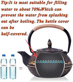 tetsubin Cast iron Tea Kettle workshop Healthy japanese flower pattern Teapot with Stainless Steel Infuser send gift（30.4oz） - Image 3
