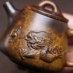 Tea Kettle High Temperature Clay Hand-carved Dragon Playing With Pearl Teapot Office Retro Tea Maker Ceramic Tea Infuser - Image 3
