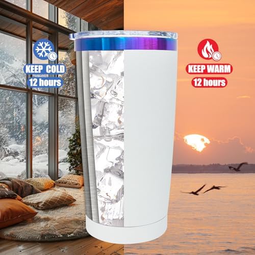 20 oz Tumbler Bulk Stainless Steel Tumblers with Lids and Straws White - Image 4