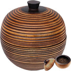 Antique Medium Wood Tea Storage Jar with Lid, Airtight Loose Leaf Tea Canister, Rustic Kitchen Storage Tin for Coffee, Spices, and Food Organization by OATIPHO