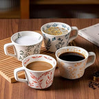 Ceramic Mugs 11 oz Unique Luxurious Cups Set of 4, Mug for Coffee Milk Latte Cappuccino Tea, Office Home Dishwasher Microwave Freezer Safe Stoneware Handmade Minimalist Mixed Cup - Image 5