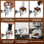 5 Pcs 53mm Espresso Accessories Kit, 3kg/0.1g Accurate Coffee Scale with Timer, Coffee Distributor Spring Loaded Calibrated Tamper WDT Tool and Dosing Funnel Set Fits 53mm Espresso Machines - Image 5