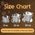 Birdee Vietnamese Coffee Dripper - Pack of 4 - Make up to 8oz Cup, Stainless Steel, Small Drip Filter, Durable, Dishwasher Safe, Home Use, Travel, Camping, Gift Sets - Image 2