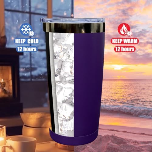 20 oz Tumbler Bulk Stainless Steel Tumblers with Lids and Straws Purple - Image 4