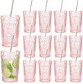 Wiwiqing 12 Set 16oz Vintage Tumbler with Lid and Straw Bulk, Pink by Wiwiqing