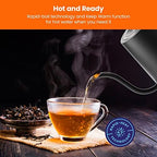Chefman TrueTemp Precision Control Gooseneck Kettle, Internal Custom Temperature Control and 6 One-Touch Presets, Boil-Dry Protection Auto Shut-Off for Safety, For Pour Over Coffee and Tea, Black - Image 3