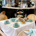 Mint Green Tea Set with Teapot, Cups, Sugar & Creamer Set, Afternoon Tea - Image 2