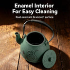Cast Iron Teapot 34oz (1000ml) with Infuser,Green - Image 2