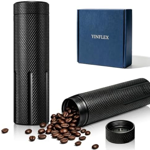 Single Dose Coffee Bean Storage, Portable 2-Pack Airtight Canister (Black) by YINFLEX