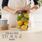 1 Gallon Glass Mason Jar with Airtight Wooden Lid, Wide Mouth Large Food Storage Container with Measurement Markings For Kitchen Pantry, Pickling, Cookies, Flour & Sugar - 2 Pack - Image 3