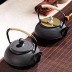 1200ml Handmade Tetsubin Cast Iron Kettle teapot with Stainless Steel Infuser Gas Stove Kettle Black Japanese Tea Pot-Copper cover800ML - Image 2