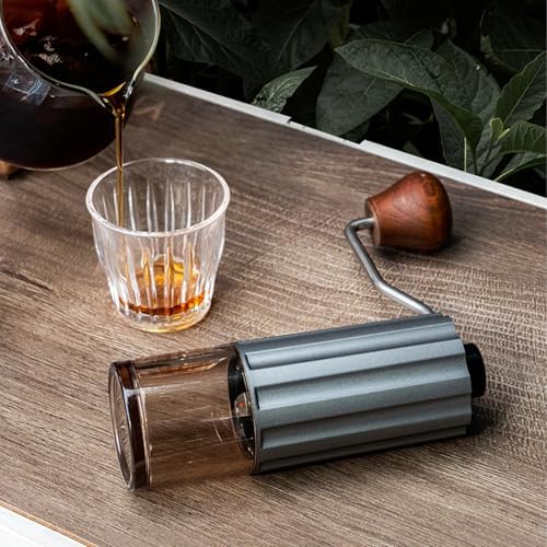 Manual Coffee Grinder, Stainless Steel Conical Burr, High Precision Adjustable Coffee Bean Grinder with Hand, Handheld Portable Grinder for Espresso, Camping, Travel and Home, Black (Grey) - Image 4