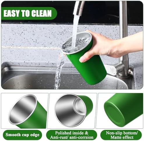Mimorou 20 Pack Stainless Steel Cups Metal Aluminum Cup, 16 Oz,Bright Green - Image 3