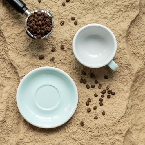 Loveramics Latte Art Mug with Saucer, 10 oz Ceramic Coffee cups with Round Bottom for Latte, Cappuccino, Tea, Espresso, Thick-walled Stoneware Cup Set for Barista - Regular Colours (River Blue, 10OZ) - Image 5
