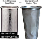 Rumble Jar - Next-Gen Cold Brew Coffee Maker for Mason Jars - 200 Micron Filter Is Ideal for Coarse Grounds & Stronger Coffee - Includes Filter + 32oz Mason Jar - Image 4