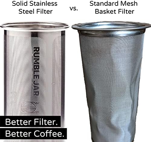 Rumble Jar - Next-Gen Cold Brew Coffee Maker for Mason Jars - 200 Micron Filter Is Ideal for Coarse Grounds & Stronger Coffee - Includes Filter + 32oz Mason Jar - Image 4