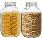 2 Pack 1 gallon Food Storage Jars with Airtight Lids, Preserving Seal Wire Clip Fastening Glass Containers, Canisters for Kitchen, Flour, Cereal, Pasta, Sugar, Beans, Pickling Jars(1 Gallon*2) by Ulodimi