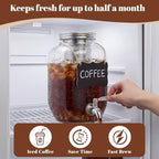 2 Pack 1 Gallon Cold Brew Coffee Maker Iced Coffee Maker with Stainless Steel Filter, Lid & Spigot Heavy Duty Glass Cold Brew Pitcher Drink Dispenser Thick Iced Tea Pitcher for Fridge - Image 4