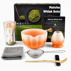 7PCS Matcha Set, Matcha Making Kit Includes Matcha Whisk and Bowl, Tea Lid, Scoop, Strainer and Match Whisk Holder, Tea Towel, Matcha Whisk Set for Matcha Lovers (Teal Gradient) by Lafefe