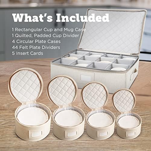 storageLAB China Storage Containers, Containers for Organizing, Hard Shell Case, Felt Plate Dividers, Moving Supplies, Storage Box, Wine, Dishes, Glasses Storage, Charger Plates Storage Containers - Image 3