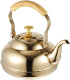 SHINEOFI Stovetop Tea Kettle with Infuser 1.5l Gold Stainless Steel Whistling Teapot for Gas and Induction Stove Top Kitchen Use by Unknown
