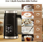 Automatic Warmer Milk Steamer, Electric Hot Milk Frother with 300ml Large Capacity, Digital Touchscreen Control and Adjustable Temperature Setting for Cappuccino, Latte and Hot Chocolate (White) - Image 6