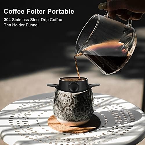 Coffee Filters Portable Foldable Coffee Filter Stainless Steel Easy Clean Reusable Coffee Funnel Paperless Pour Over Holder Coffee Dripper - Image 3