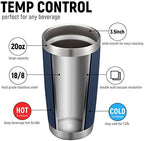 COMOOO 20oz Stainless Steel Navy Tumbler Bulk with Lid and Straw Insulated Coffee Tumbler Cup Double Wall Vacuum Travel Mug for Cold Drinks and Hot Beverage (Navy, 4 Pack) - Image 2