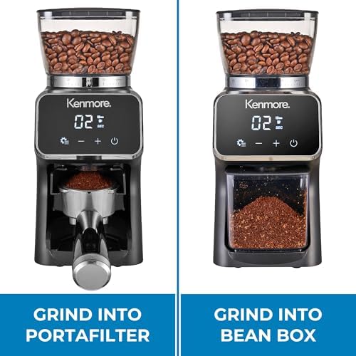 Kenmore Conical Burr Coffee Grinder - Electric Maquina de Moler Café for Espresso, French Press, Drip, Adjustable Grind Size, Bean Mill, Digital Control, Spice Grinding, Home Use - Image 6